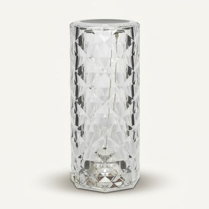 Lumiqia LED rose diamond table lamp glowing on nightstand