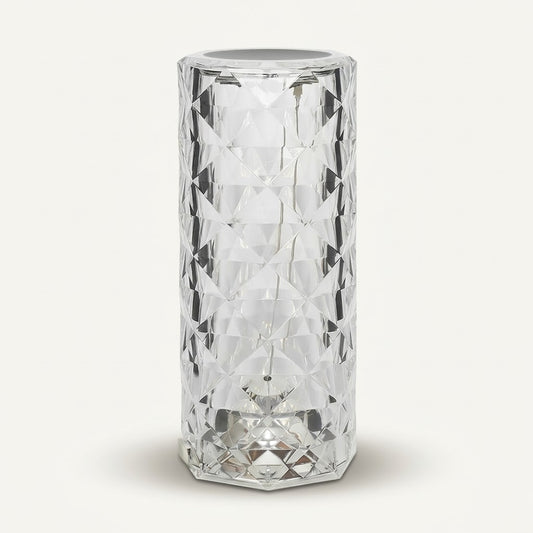 Lumiqia LED rose diamond table lamp glowing on nightstand