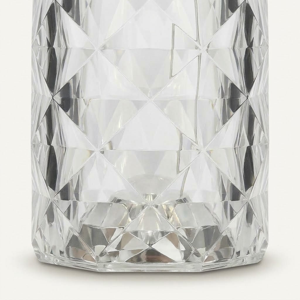 Lumiqia LED rose diamond table lamp glowing on nightstand