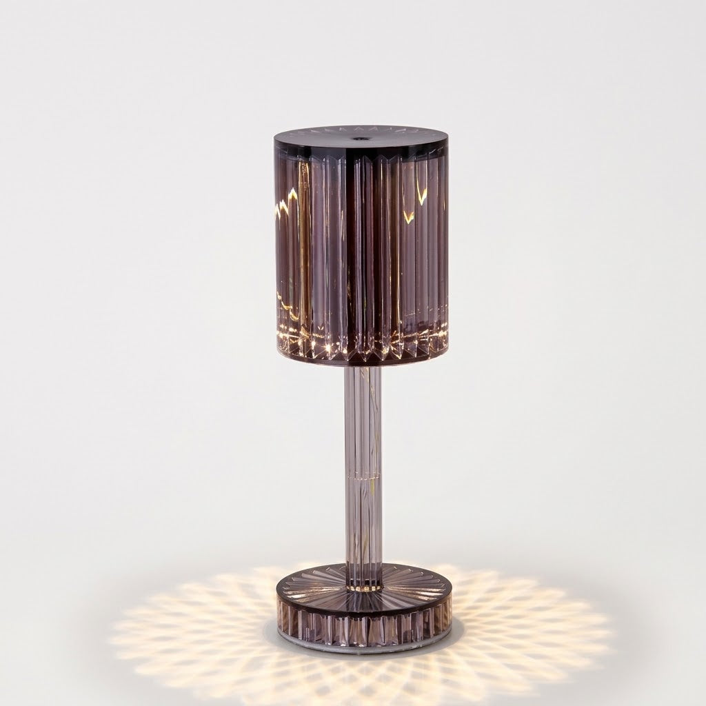 Lumiqia crystal touch dimmable table lamp glowing on nightstand