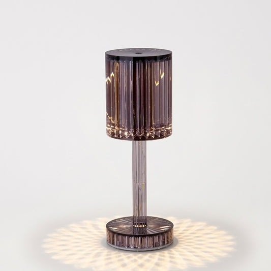 Lumiqia crystal touch dimmable table lamp glowing on nightstand