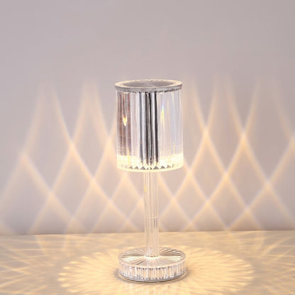 Lumiqia crystal touch dimmable table lamp glowing on nightstand