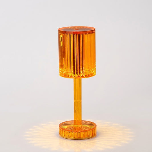 Lumiqia crystal touch dimmable table lamp glowing on nightstand