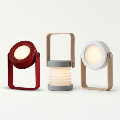 Lumiqia foldable touch dimmable lantern lamp glowing on bedside table