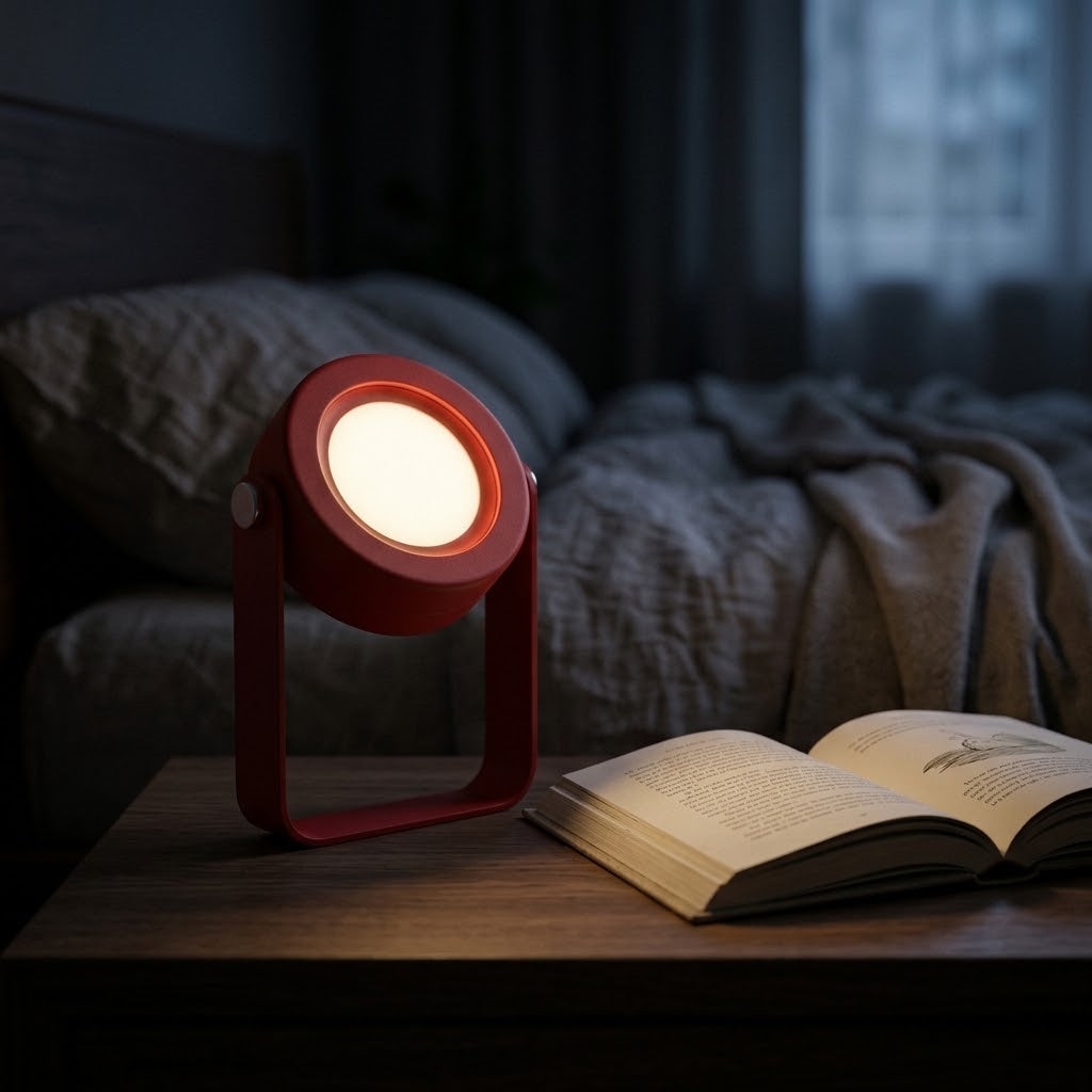 Lumiqia foldable touch dimmable lantern lamp glowing on bedside table