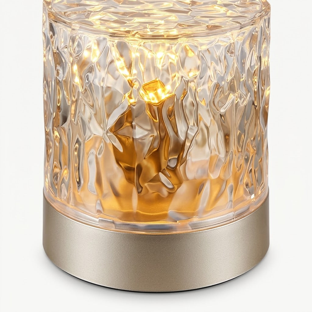 Lumiqia water ripple sunset projector lamp glowing on dining table